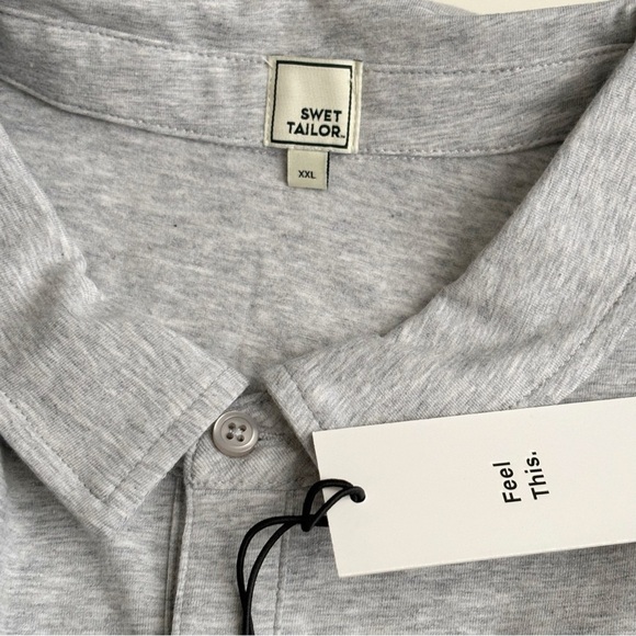 Swet Tailor Men’s All-In Polo Shirt Gray Size XXL Performance Stretch New - Picture 5 of 6
